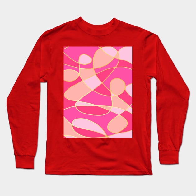 Neurographic pink toned Long Sleeve T-Shirt by Crea Twinkles